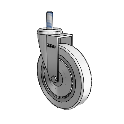 Razer Threaded Stem Swivel Caster with 4 x 0.8750 Grey Rubber Wheel