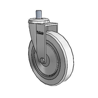 Razer Threaded Stem Swivel Caster with 4 x 0.8750 Grey Rubber Wheel