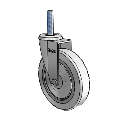Razer Threaded Stem Swivel Caster with 4 x 0.8750 Grey Rubber Wheel