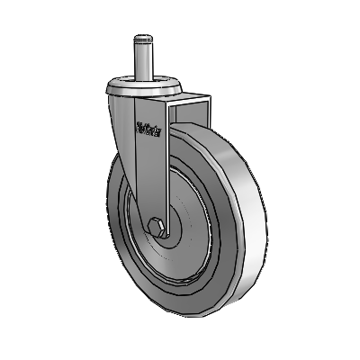 Razer Grip Ring Stem Swivel Caster with 4 x 0.8750 Grey TPR Wheel