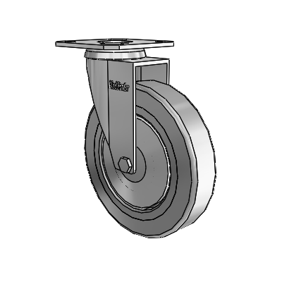 Razer Top Plate Swivel Caster with 4 x 0.8750 Grey TPR Wheel
