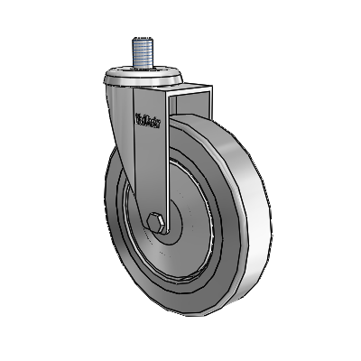 Razer Threaded Stem Swivel Caster with 4 x 0.8750 Grey TPR Wheel