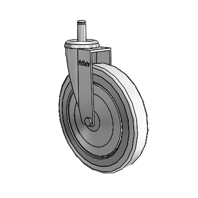 Razer Grip Ring Stem Swivel Caster with 5 x 0.8750 Grey Rubber Wheel