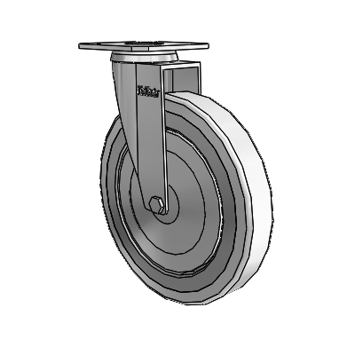 Razer Top Plate Swivel Caster with 5 x 0.8750 Grey Rubber Wheel