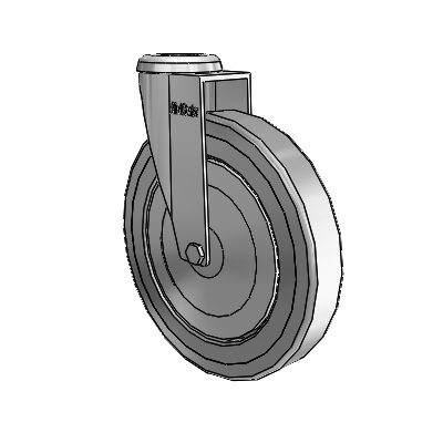 Razer Hollow Kingpin Swivel Caster with 5 x 0.8750 Grey TPR Wheel