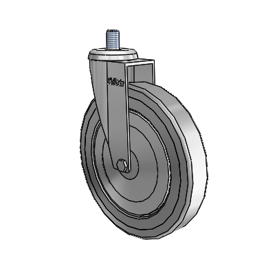 Razer Threaded Stem Swivel Caster with 5 x 0.8750 Grey TPR Wheel