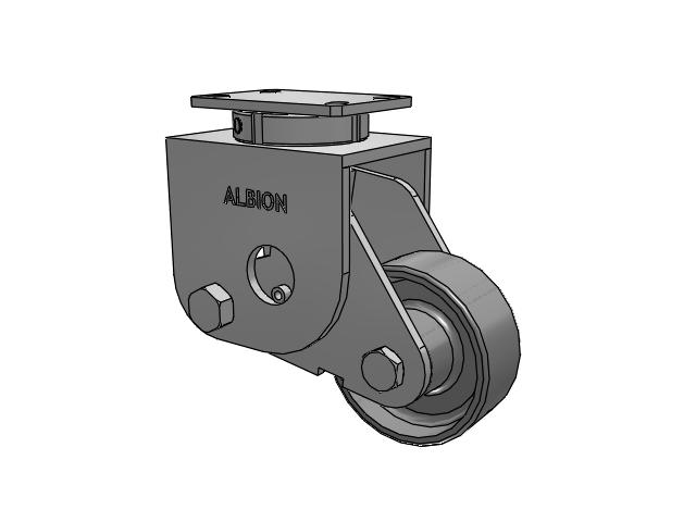 S310 Series Kingpinless Top Plate Swivel Caster with 6 x 2.5 Clear Coat Enamel FS - Drop-Forged Steel Wheel