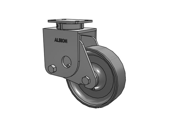 S310 Series Kingpinless Top Plate Swivel Caster with 10 x 3 Clear Coat Enamel FS - Drop-Forged Steel Wheel