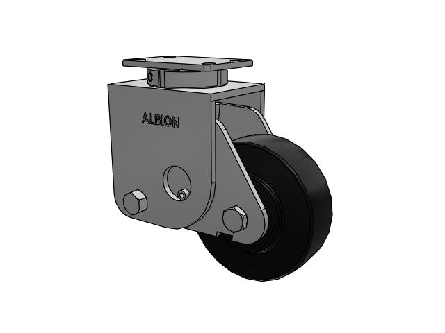 S310 Series Kingpinless Top Plate Swivel Caster with 8 x 2.5 Black Polymer NX - Trionix High Impact Polymer Wheel