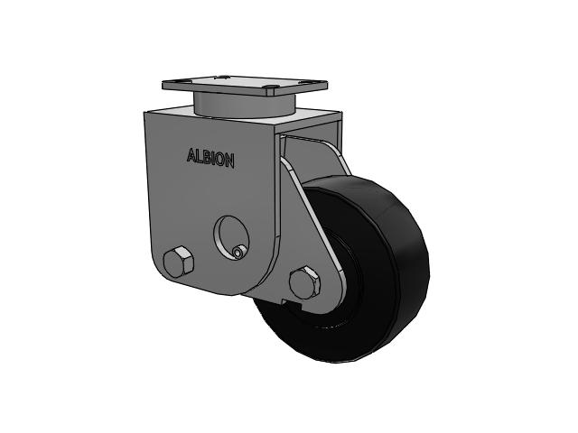 S310 Series Kingpinless Top Plate Rigid Caster with 8 x 3 Black Polymer NX - Trionix High Impact Polymer Wheel