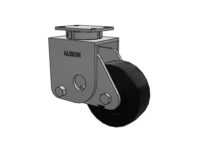 S310 Series Kingpinless Top Plate Swivel Caster with 8 x 3 Black Polymer NX - Trionix High Impact Polymer Wheel