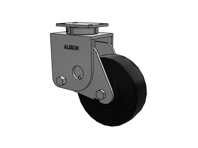 S310 Series Kingpinless Top Plate Swivel Caster with 10 x 3 Black Polymer NX - Trionix High Impact Polymer Wheel