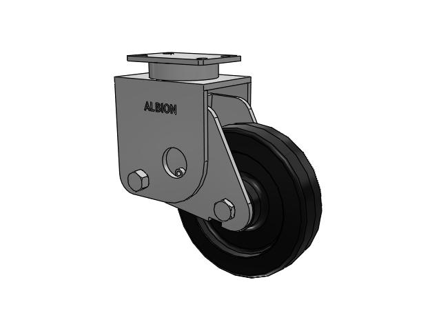 S310 Series Kingpinless Top Plate Rigid Caster with 10 x 2.5 Black Phenolic Resin TM - Phenolic Wheel