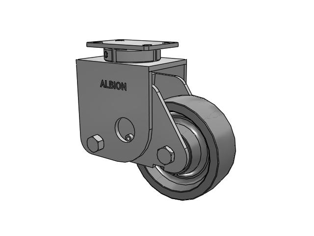 S310 Series Kingpinless Top Plate Swivel Caster with 8 x 3 Grey Polyurethane XP - X-treme Plus Solid Polyurethane Wheel