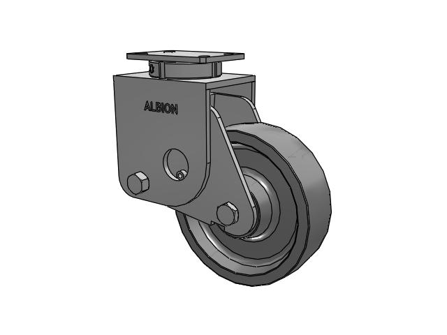 S310 Series Kingpinless Top Plate Swivel Caster with 10 x 3 Grey Polyurethane XP - X-treme Plus Solid Polyurethane Wheel