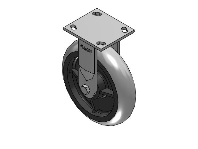 170 Series Top Plate Rigid Caster with 8 x 2 Grey Tread on Grey Core XP - X-treme Plus Solid Polyurethane Wheel