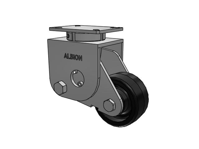 S410 Series Kingpinless Top Plate Swivel Caster with 6 x 3 Black Phenolic Resin TM - Phenolic Wheel