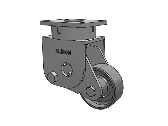 S610 Series Kingpinless Top Plate Swivel Caster with 6 x 2.5 Clear Coat Enamel FS - Drop-Forged Steel Wheel