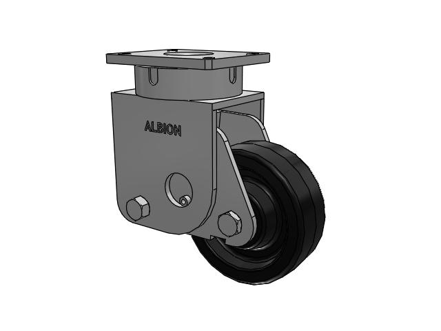 S610 Series Kingpinless Top Plate Swivel Caster with 8 x 3 Black Phenolic Resin TM - Phenolic Wheel