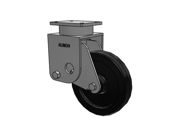 S610 Series Kingpinless Top Plate Rigid Caster with 12 x 2.5 Black Phenolic Resin TM - Phenolic Wheel
