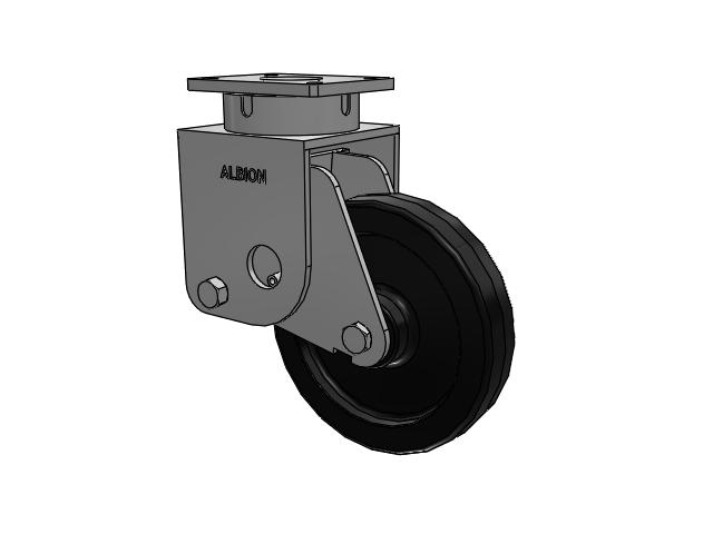 S610 Series Kingpinless Top Plate Swivel Caster with 12 x 2.5 Black Phenolic Resin TM - Phenolic Wheel