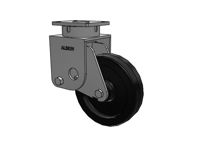 S610 Series Kingpinless Top Plate Swivel Caster with 12 x 3 Black Phenolic Resin TM - Phenolic Wheel