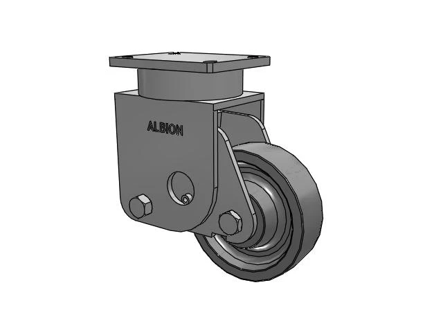 S610 Series Kingpinless Top Plate Rigid Caster with 8 x 2.5 Grey Polyurethane XP - X-treme Plus Solid Polyurethane Wheel