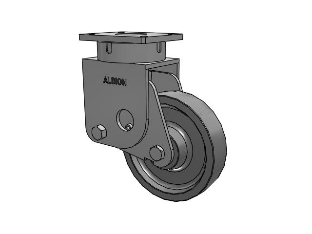 S610 Series Kingpinless Top Plate Swivel Caster with 10 x 2.5 Grey Polyurethane XP - X-treme Plus Solid Polyurethane Wheel
