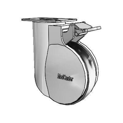 Streamline Top Plate Swivel Caster with 5 x 1.25 Rubber Wheel and Total Lock Brake