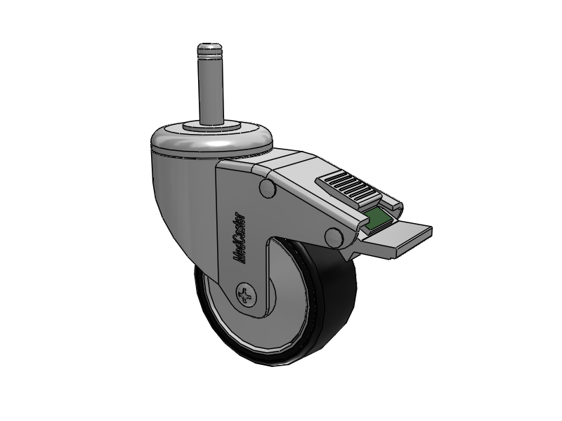 Stainless Steel Grip Ring Stem Swivel Caster with 3 x 1.25 Polyurethane TPU Wheel and Directional Lock Brake
