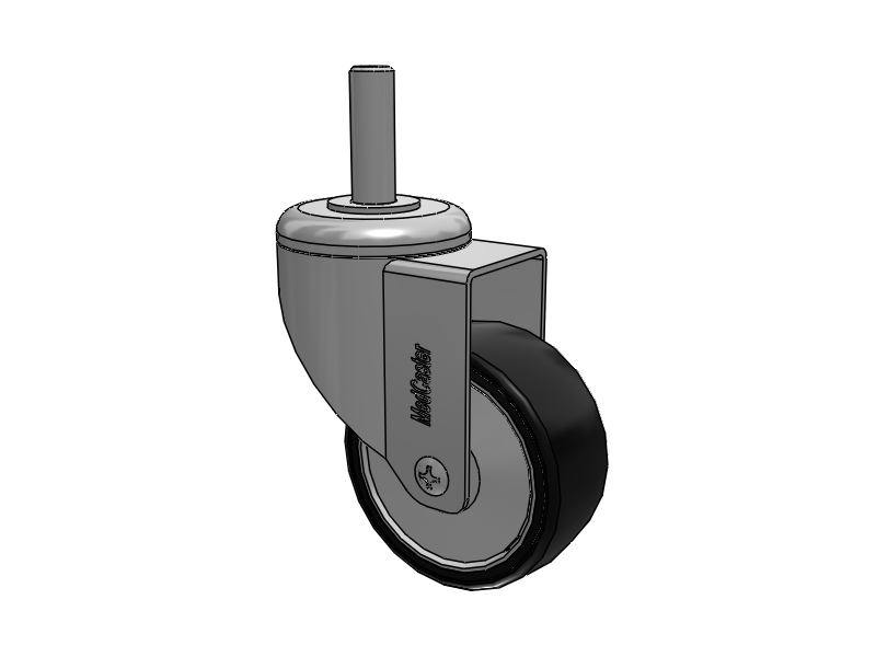 Stainless Steel Threaded Stem Swivel Caster with 3 x 1.25 Polyurethane TPU Wheel
