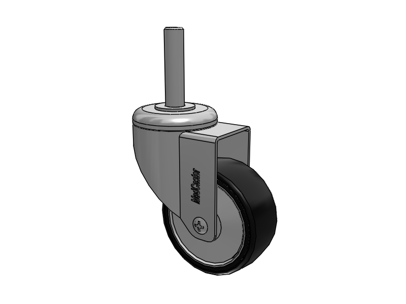 Roulette pivotante à tige filetée en acier inoxydable, équipée de 3 roues en polyuréthane TPU de 1,25