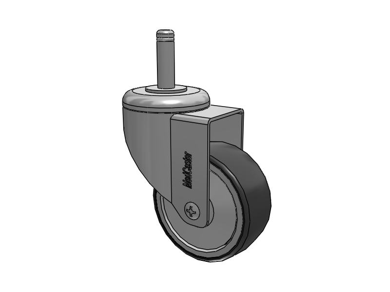 Stainless Steel Grip Ring Stem Swivel Caster with 3 x 1.25 Thermoplastic Rubber Wheel