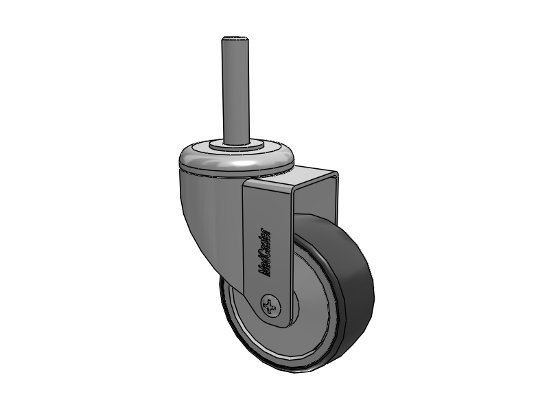 Stainless Steel Threaded Stem Swivel Caster with 3 x 1.25 Thermoplastic Rubber Wheel