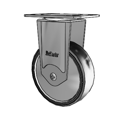 Stainless Steel Top Plate Rigid Caster with 4 x 1.25 Polyurethane TPU Wheel