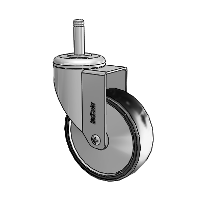 Stainless Steel Grip Ring Stem Swivel Caster with 4 x 1.25 Polyurethane TPU Wheel