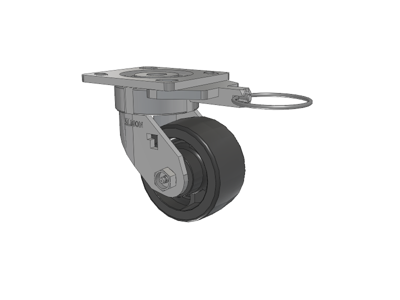 18 Series Top Plate Swivel Caster with 4 x 2 Dark Grey Nylon DT - Heavy Duty Glass-Filled Nylon Wheel