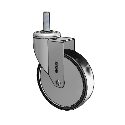 Stainless Steel Threaded Stem Swivel Caster with 5 x 1.25 Polyurethane TPU Wheel