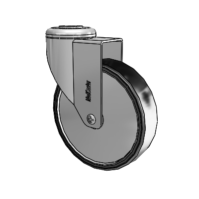 Stainless Steel Hollow Kingpin (Unassembled Caster) Swivel Caster with 5 x 1.25 Polyurethane TPU Wheel