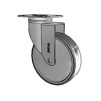 Stainless Steel Top Plate Swivel Caster with 5 x 1.25 Thermoplastic Rubber Wheel