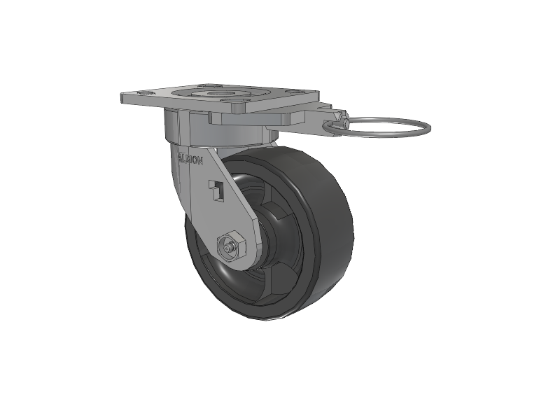 18 Series Top Plate Swivel Caster with 5 x 2 Dark Grey Nylon DT - Heavy Duty Glass-Filled Nylon Wheel