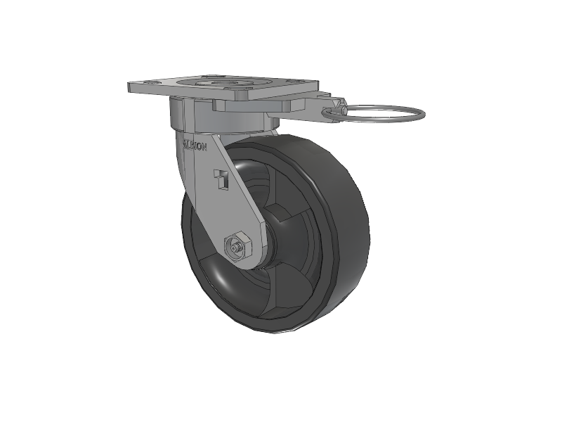 18 Series Top Plate Swivel Caster with 6 x 2 Dark Grey Nylon DT - Heavy Duty Glass-Filled Nylon Wheel