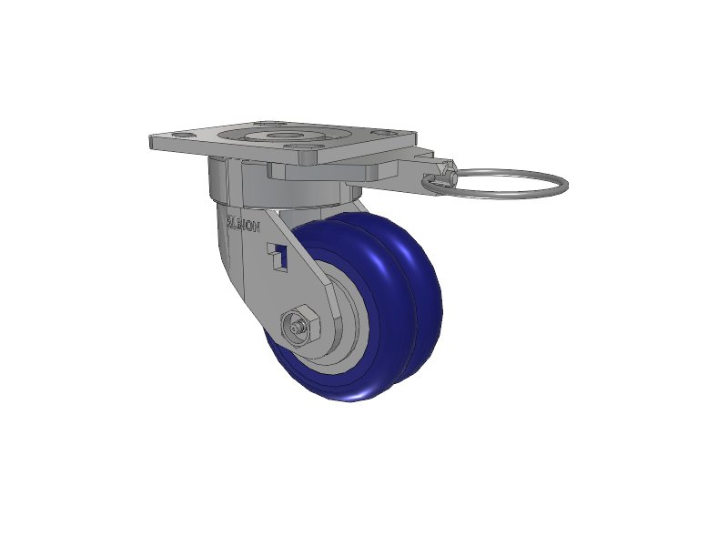 18 Series Top Plate Swivel Caster with 4 x 2 Blue Tread on Aluminum Core EY - Swivel-EAZ (Crown) Wheel