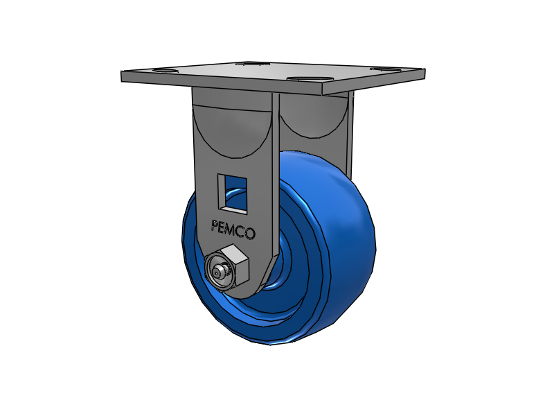 E-line Stainless Steel Rigid Caster with 4 x 2 Solid Polyurethane K Wheel