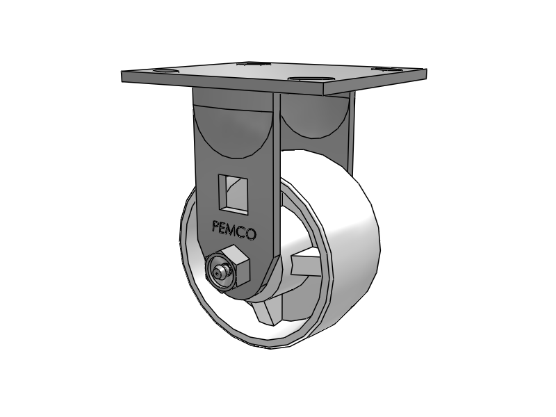 E-line Stainless Steel Rigid Caster with 4 x 2 Retort Hi-Temp Wheel