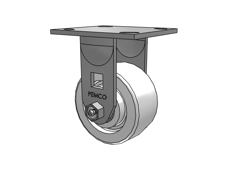 E-line Stainless Steel Rigid Caster with 4 x 2 White Nylon Wheel