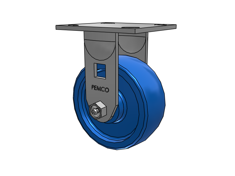 E-line Stainless Steel Rigid Caster with 5 x 2 Solid Polyurethane K Wheel