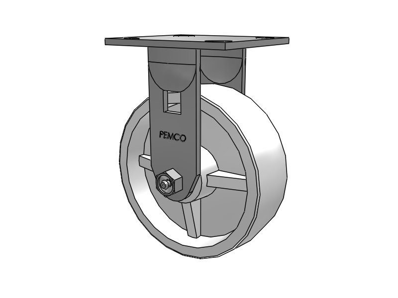 Roulette rigide en acier inoxydable E-line avec roue haute température 6 x 2 pour autoclave