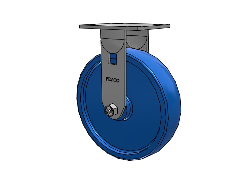 E-line Stainless Steel Rigid Caster with 8 x 2 Solid Polyurethane K Wheel