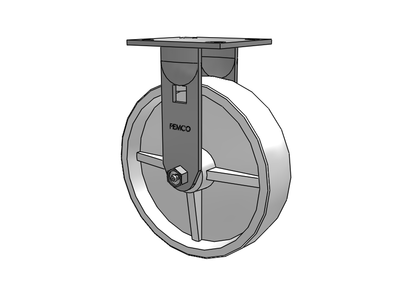 E-line Stainless Steel Rigid Caster with 8 x 2 Retort Hi-Temp Wheel